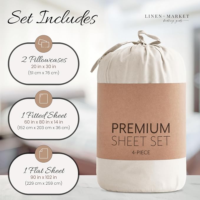 Linen Market Double-Brushed Microfiber Queen Sheet Set 4 Piece – Oeko-TEX - Image 9