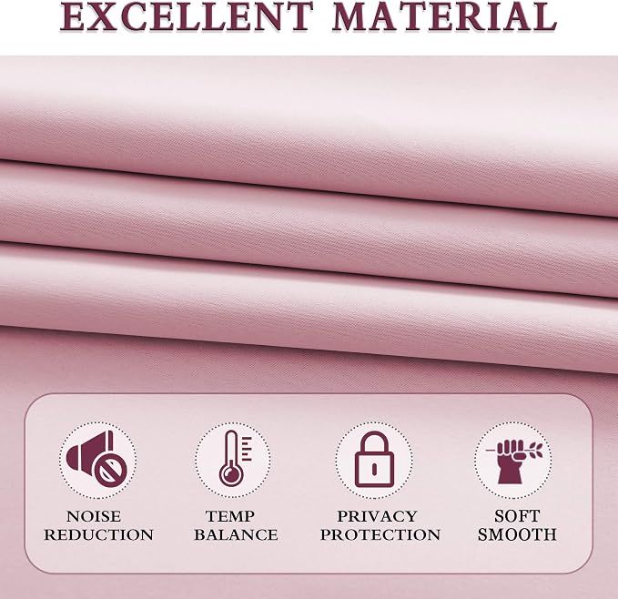 DONREN Pink Blackout Curtains for Girls - Image 5