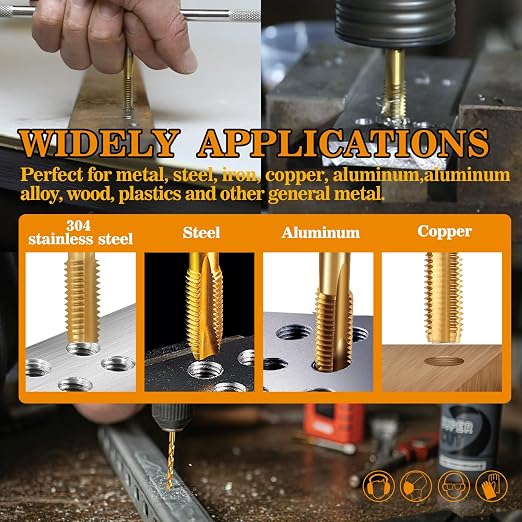 1/2"-13 UNC Tap and 27/64" Drill Bit Kit, M2 HSS Drill and Tap Set, Combination - Image 6