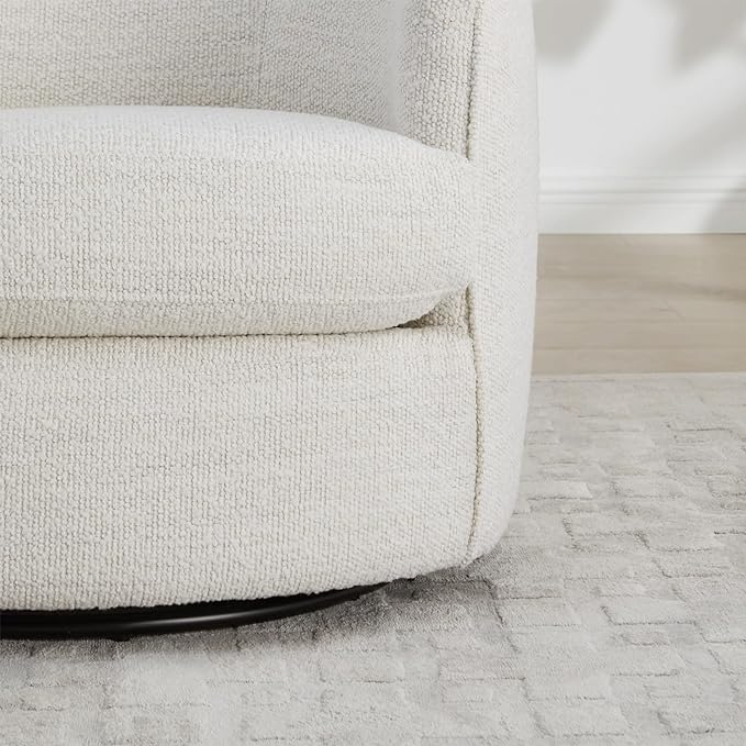 CHITA Swivel Barrel Chair, Modern Comfy FSC Certified Upholstered Boucle Accent - Image 6