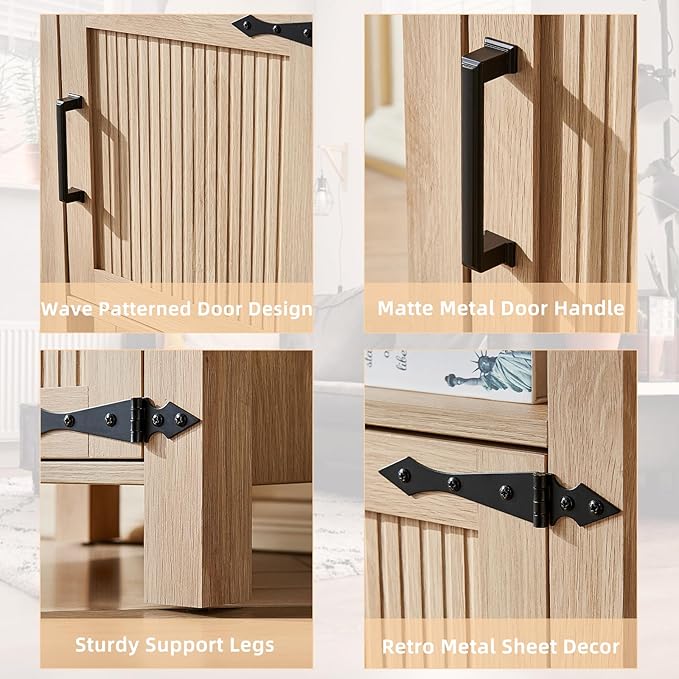 Joaxswe Boho Fluted Nightstand for Bedroom, Modern Accent Bedside Tables - Image 6