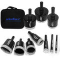 ASNOMY 10PCS Diamond Hole Saw Set, 1/4"-2" Inch Serrated Brazing Tile Hole Saw by ASNOMY