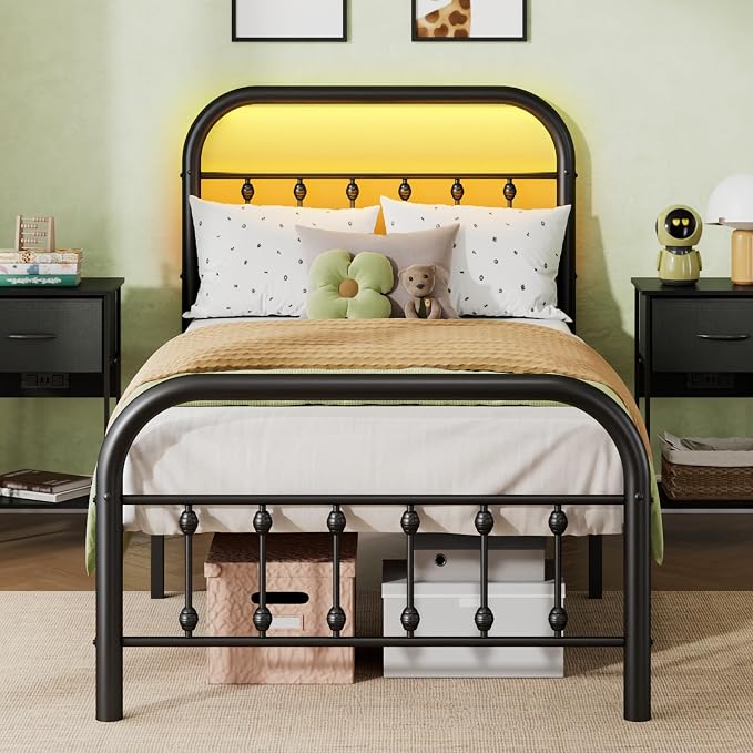 WLIVE Metal Platform Bed Frame, Twin Bed Frames by WLIVE