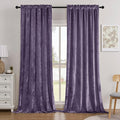 SMILETIME Lilac Purple Crushed Velvet Curtains 52x96inch Rod Pocket Luxurious by SMILETIME
