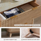 T4TREAM Fluted 5 Drawers Dresser, Curved Profile Design, Wood Drawer Organizer - Image 6