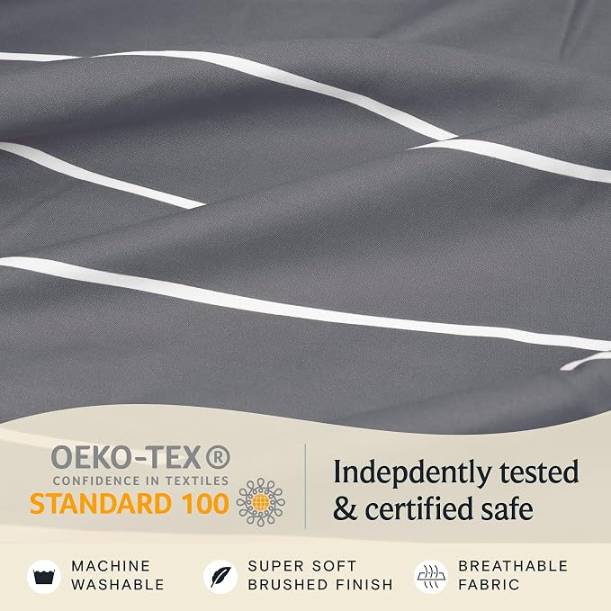 LuxClub 4 PC Full Sheet Set, Deep Pockets Wrinkle Free Cooling Bed Sheets Hotel - Image 6