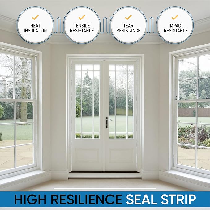 Adhesive V Shape Weatherstrip, Weather Stripping Door Seal Strip Foam Door - Image 6