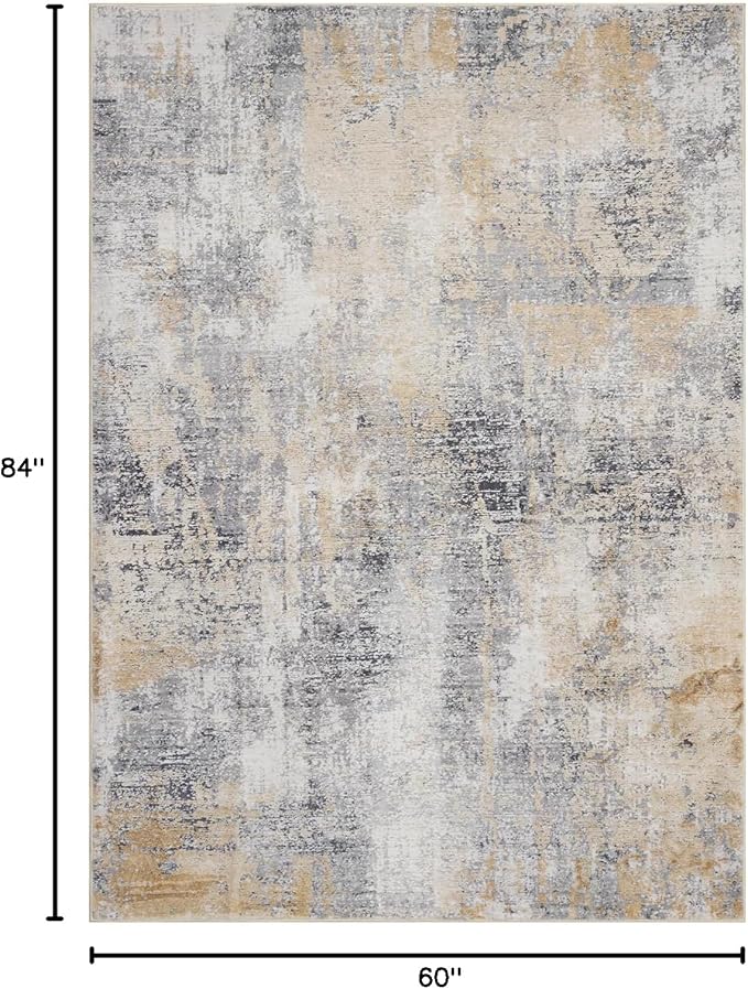 Area Rug 5×7, Vintage Boho Rug, Ultra-Soft Low Pile, Non Slip, Stain Resistant - Image 2