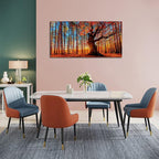 Yearainn Large Canvas Wall Art Forest Sunset Canvas Pictures Red Leaf Trees - Image 5