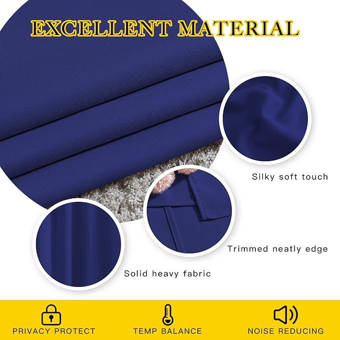 NICETOWN Blackout Living Room Curtains Extra Wide, Triple Weave Grommet Top - Image 4