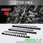 ALOANES 6-Piece Magnetic Socket Organizer, Heavy Duty Aluminum Socket Rails - Image 6