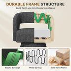 Swivel Accent Chair, Modern Comfy Chenille Barrel Chairs, Oversized Upholstered - Image 6