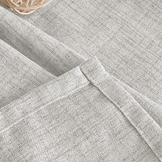 YoungsTex Light Grey Linen Curtains 68 Inch Length - Image 8