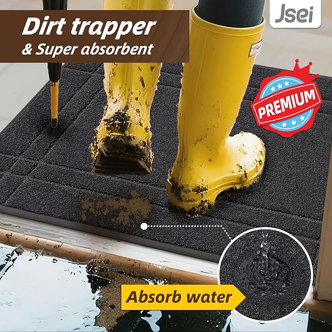 JSEI Entryway Rugs Doormat 20"x32", Non-Slip Dirt Trapper Door Mats Indoor - Image 3