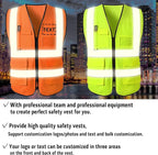 Custom Safety Vest with Logo for Men Women Personalized Class 2 High Visibility - Image 3