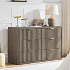 LEYAOYAO Fluted Dressers & Nightstand Set of 4, Wood 48" Wide Dresser & 42" - Image 5