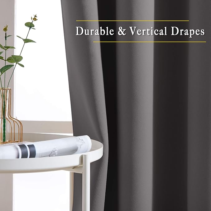 NICETOWN Grey Blackout Curtains 102 inches Long, Grommet Thermal Insulated - Image 5