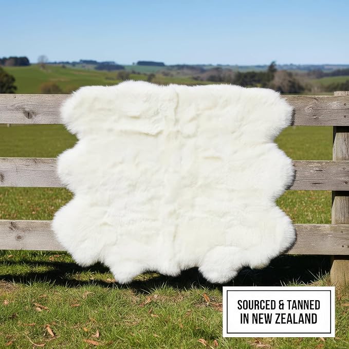 Premium Genuine Super-Soft Sheepskin Rug Large Six Pelt Natural Non-Dyed Fur - Image 4
