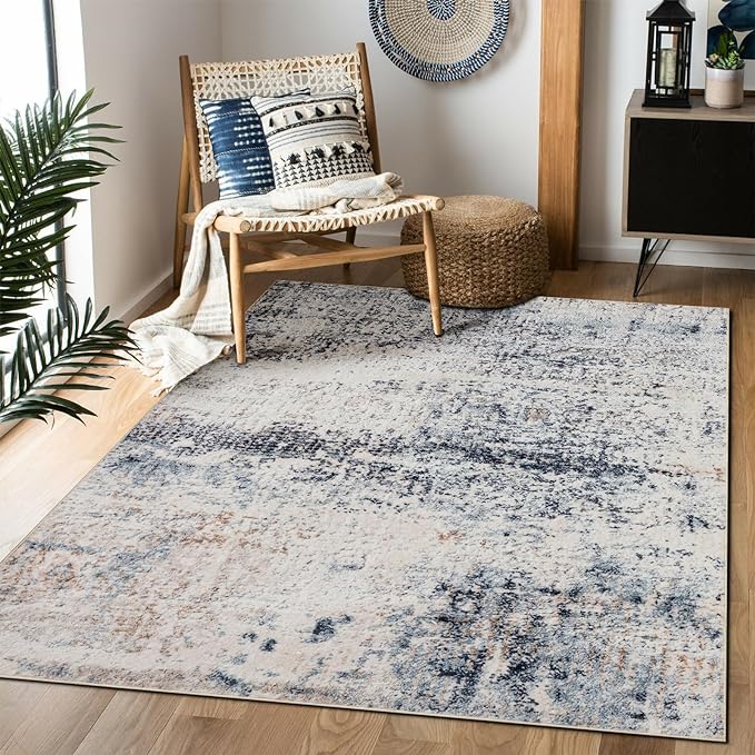 Area Rug 3×5, Vintage Boho Rug, Ultra-Soft Low Pile, Non Slip, Stain Resistant by DomitapisRug