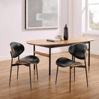 Art Leon Modern Faux Leather Dining Chairs, Mid Century Desk Chair No Wheels - Image 6