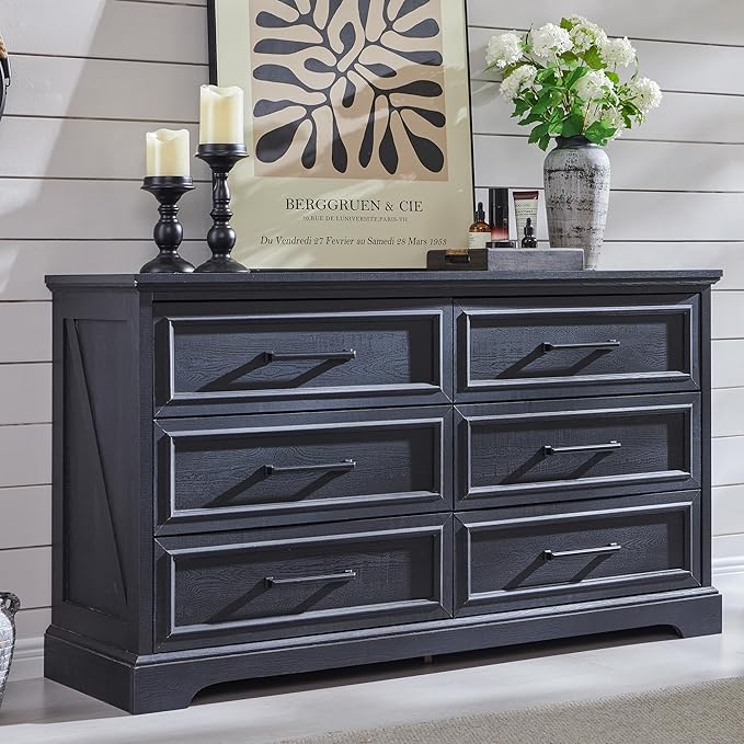 JXQTLINGMU Farmhouse 6 Drawers Dresser by JXQLINGMUFurniture