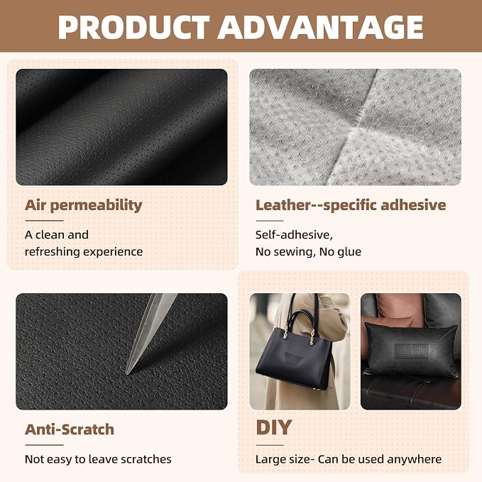 Leather Repair Patch, 17X158 inch Strong Sticky Repair Patch Self Adhesive - Image 4
