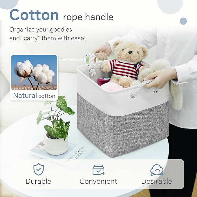 Fabric Cubes Storage Basket, 6 Pack 11x11 in - Image 4