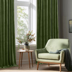 StangH Moss Green Velvet Drapes 90 inches Long, Luxury Room Darkening - Image 7