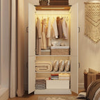 75" Tall Farmhouse 2 Doors Armoire Wardrobe Closet - Image 4