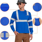 AYKRM Safety T Shirt Reflective High Visibility hi vis Long Sleeve T Shirt - Image 2
