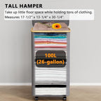 SpaceAid Laundry Hamper with Wheels and Lid, 26 Gal Rolling Clothes Basket with - Image 3