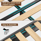 Rolanstar Twin Size Bed Frame, Storage Headboard - Image 7