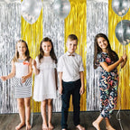 GOER 6.4 ft x 8.2 ft Metallic Tinsel Foil Fringe Curtains Party Backdrop Party - Image 4
