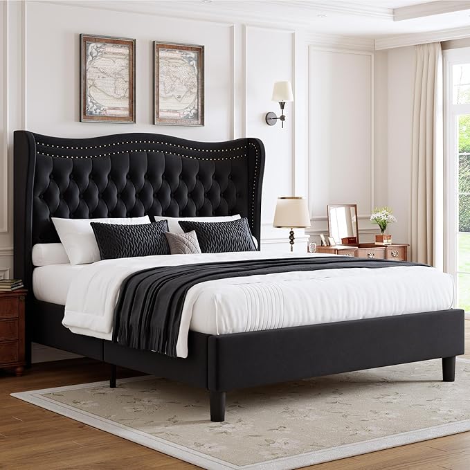 Upholstered Queen Size Bed Frame by VINTLJUS