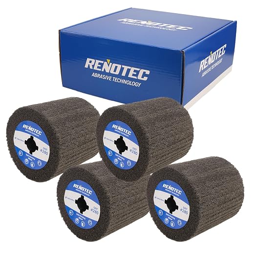 4"x4", Non-Woven Polishing Wheel, Very Fine Grit 280, 4 Pk, - Image 2