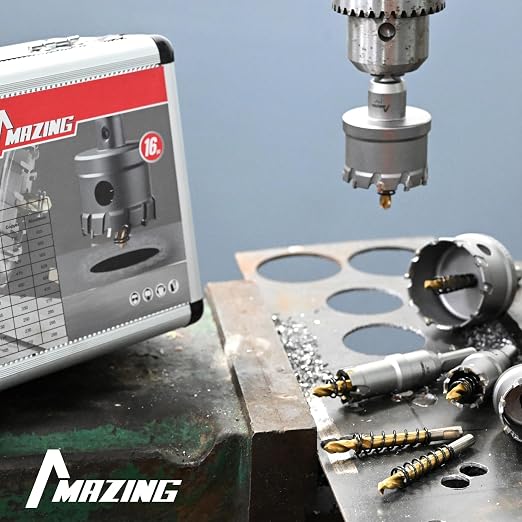 MAZING 16PCS TCT Hole Saw Kit for Hard Metal, 5/8"-2-1/8" Carbide Tungsten - Image 7