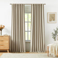 Vision Home Sand Linen Full Blackout Curtains 95 inch Long by VisionHome