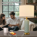 Set of 2 Table Lamp for Living Room Bedroom Farmhouse - Image 2