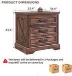 ACCOHOHO Farmhouse Nightstands Set of 2, 22 Inch Wide End Table - Image 3