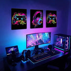 BGFCE Game Room Decor Set of 3, Neon Gaming Video Game Room Wall Art, Gaming - Image 2