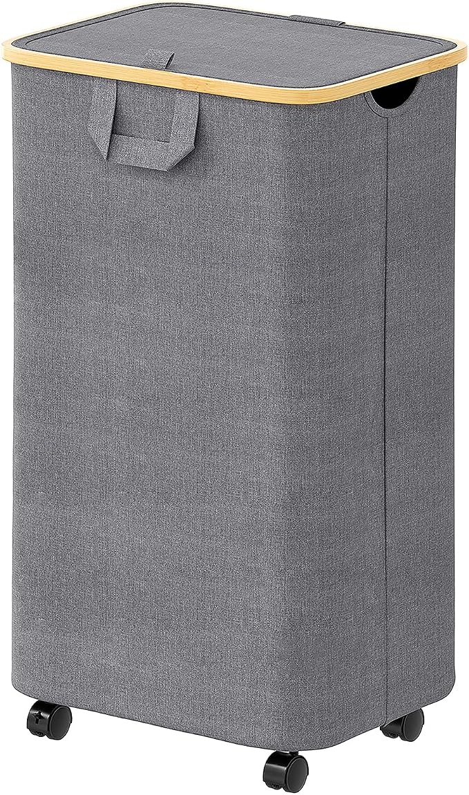 SpaceAid Laundry Hamper with Wheels and Lid, 26 Gal Rolling Clothes Basket with by SpaceAid