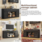 70” Large Long Buffet Sideboard Cabinet w/4 Drawer, Farmhouse Buffet Storage - Image 6