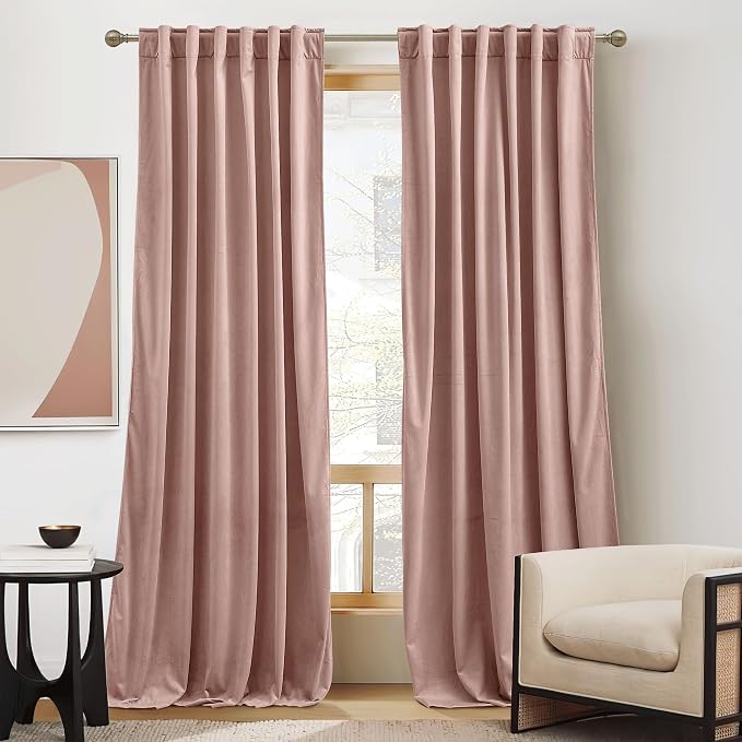 RYB HOME Velvet Closet Curtains 84 inches, Room Darkening Thermal Insulated by RYBHOME