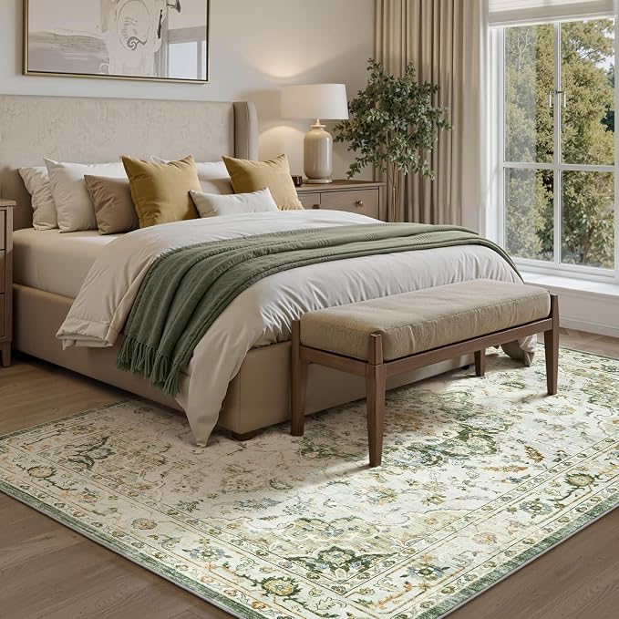 PADOOR 8X10 Area Rug, Rugs for Living Room, Soft Green Rugs for Bedroom - Image 4