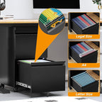 2 Drawer File Cabinet On Wheels Mobile Cabinet - Image 7
