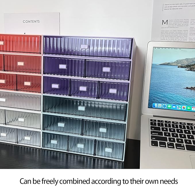 Desk Drawer Organizer, Stackable Plastic Storage Drawer, 1 Compartment - Image 6