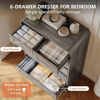 4 Pcs Bedroom Set, Dresser and Nightstand Sets, Modern Wooden Tall 6 Drawer - Image 7