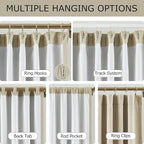 Vision Home Sand Linen Full Blackout Curtains 95 inch Long - Image 4