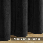 Joydeco Black Velvet Curtains 108 Inches Long, Luxury Grommet Blackout Curtain - Image 7