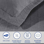 Superior 3 Piece Basketweave Cotton Bedspread Set, Home Bed Decor, Decorative - Image 6